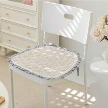 四季棉质椅垫，蕾丝花边，系带式，清新田园风格，适用于餐椅、学生椅、办公室/汽车座椅，防滑，可机洗 - A - 查看 11