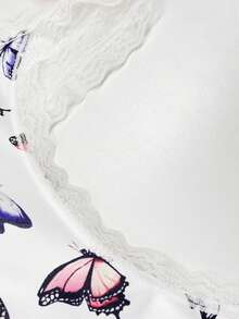 3pcs Women's Sexy Lightweight Soft Breathable Lace Camisole Tops, Butterfly Print Vest - Multicolor - View 9