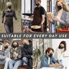 60pcs/40pcsINS-Style Face Masks Individually Wrapped Black Breathable Slimming Face Mask Unisex High-Appearance Fashion Mask For Trendsetters - Multicolor - View 10