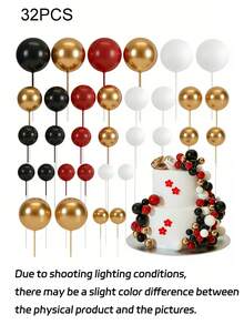 32 quả bóng xốp mini, nhiều kích cỡ, màu vàng kim, thích hợp để trang trí bánh kem, bánh cupcake, làm phụ kiện trang trí bánh DIY, sinh nhật, kỷ niệm, đồ dùng làm bánh tiệc, Giáng sinh, đồ trang trí Giáng sinh, đồ ngủ Giáng sinh, quà tặng Giáng sinh, đồ trang trí Giáng sinh - Nhiều màu - Xem 15