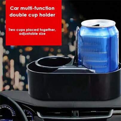  Carsun Car Cup Holder With Dual Rings, Stable Bottom Adhesive, Center Console Storage Box, Car Accessories For Holding Water Cups, Wallets, Etc.