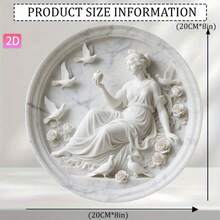 1件希腊神话阿芙洛狄忒复古铝制墙饰牌匾 | 适用于花园、厨房、酒吧、房间、卧室、户外、道路、车库、俱乐部、咖啡馆、餐厅、节日、艺术墙面装饰，7.87x7.87英寸，随机安装孔 - 彩色 - 查看 3