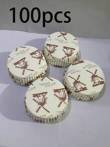 50pcs/100pcs Windmill Round Cake Paper Cups, Heat-Resistant Dessert Paper Cake Liners, Suitable For Wedding, Birthday, Party - Multicolor - View 9