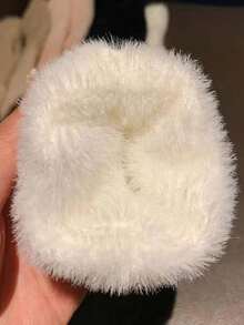 1piar Fashionable Minimalist Women's Fingerless Gloves Premium Soft Knit Fabric Plush Lined White Color Half-Finger Warm Winter Gloves Solid-Color Versatile Student-Friendly Lightweight 20g Cozy Stretchable Suitable For Home Daily Commute Travel Outdoor Business Trips Parties Gatherings Gifting Perfect Gift For Juniors Couples Spouses Colleagues Friends Elders Kids Classmates Teachers Limited To 1PC Per Customer Great For Keeping Hands Warm Ensuring Finger Dexterity And Adding Timeless Style To Winter Outfits - 白色 - 查看 10