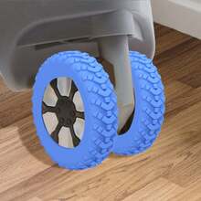 8pcs Cubiertas de Ruedas de Equipaje de Goma Duraderas - Protectores Silenciosos para Reparación de Neumáticos para Ruedas de Maletas, Colores Surtidos (Azul, Naranja, Púrpura, Amarillo, Negro), Cubiertas de Ruedas Silenciosas| Cubierta de Superficie Texturizada| Fundas de caucho sintético - Azul - Ver 9