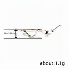 Elegant Silver Wavy Curved Ring, Minimalist Chic Design Suitable For Everyday Wear - Silver - View 3