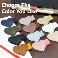 1pc Heart-Shaped Faux Leather Pen Holder, Designed For Notebooks, Diaries, Planners And Tablet Sleeves. This Self-Adhesive Pen Case Comes With An Elastic Band, Suitable For Pencils, Styluses, Book Pages, Laptop Pens And Apple Pencil, Making It A Perfect Gift For Wedding Anniversary Or Valentine's Day! - Multicolor - View 3
