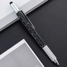 Bút công cụ đa năng 7 trong 1 cầm tay, bút kỹ thuật đa năng tích hợp tua vít và đầu dẹt, bút bi, bút cảm ứng, thước kẻ và thước thăng bằng. - bút cảm ứng - Xem 9