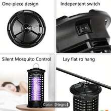 MATAMOSQUITOS, ZAPPER ELECTRICO PARA MOSQUITOS, EXERMINADOR ELECTRICO DE MOSQUITOS, BOMBILLA CON LUZ UV PARA ATRAER MOSQUITOS, TRAMPA ARA MOSCAS, ASESINO DE INSECTOS, DISPOSITIVO SILENCIOSO PARA MOSQUITOS PARA EL HOGAR - A - Ver 6