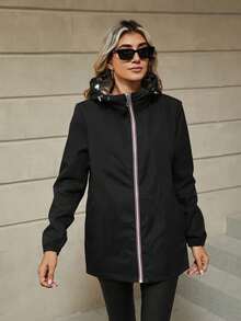 Giolshon 女士连帽外套 - 双向拉链设计，适合春秋季穿着 - 户外活动的理想之选 - 金色 - 查看 6