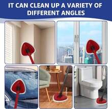 High-PQ Flat Mop Head Replacements, Microfiber Mopping Pads Refills, 8-Pack Spin Mop Pads + 1 Plastic Pad &Amp;1 Scrape For Floor, Wall &Amp; Ceiling Cleaning - Fits EasyWring &Amp; RinseClean Systems - ColorE - 查看 5