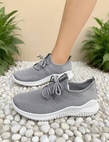 2025 New Women's Breathable Mesh Running Shoes - Lightweight Casual Sports Shoes. With Stable Support, Soft Rubber Sole And Solid Color Design, They Are Suitable Walking, Jogging And Daily Wear. They Are Fashionable And Comfortable Shoes. - Upgraded Gray - View 6
