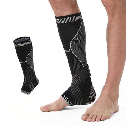 1 pieza Manguito de compresión para tobillo/pantorrilla - Calcetines atléticos extendidos antideslizantes, manguito de soporte para tobillo para correr y hacer ejercicio