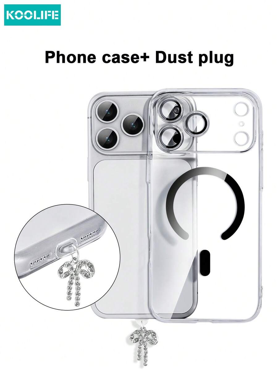 1 ốp lưng điện thoại từ tính Koolife tương thích với iPhone 17 Pro Max, hỗ trợ sạc từ tính, bảo vệ toàn diện, thiết kế siêu mỏng trong suốt, kèm miếng dán bảo vệ ống kính, tương thích với iPhone 17 Pro Max/ 17/ 17 Pro/ 17 Air