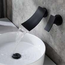 1 Conjunto Torneira de Banheiro Montada na Parede com Cascata Premium de Alta Qualidade - Torneira de Banheiro Moderna de Latão com Única Alavanca, Alto Fluxo, Conectores Padrão, Válvula de Esfera e Controle de Fluxo de Água, para Banheiro Limpo e Elegante, Torneira de Banheiro Montada na Parede | Moderna Montada na Parede | Torneira, 2 Opções de Cor - Multicolorido - Visão 9