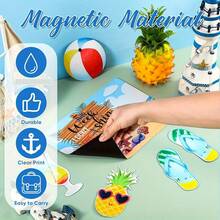 6 Stück große magnetische Kreuzfahrtschiff Tür Magnete - nautisches Anker und Strand Thema Gummi Aufkleber für Kabinentüren, Bootsdekoration, Kühlschrank - Kreuzfahrtschiff Dekoration - 6Pcs - Übersicht 8