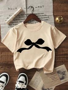 Bộ 2 món gồm áo thun ngắn tay dáng rộng và quần short mùa hè, thích hợp cho đi học, chơi thể thao và các hoạt động ngoài trời. - Màu be - Xem 4