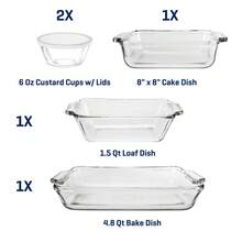 Durable Glass Baking Dish Set 7pc Bakeware Set For Even Heating And Versatile Cooking - 7 - View 7