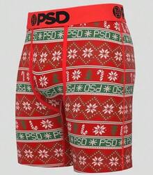 PSD Men's Xmas Modal Boxer Brief 3 Pack -  Undewear - Men's Underwear - Men Underwear - Mens Underwear - Red - View 4