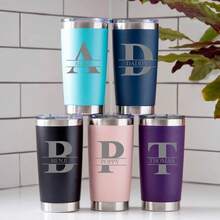 1pc Personalized Stainless Steel Cup, Customized Bridesmaid Cup, Bachelorette Party, Wedding Party Water Cup Gift, Customized Bride Cup, Graduation Gift, Ideal Gift, Personalized Name Travel Mug, Laser Engraved Stainless Steel Cup, Stainless Steel Water Bottle, Bridesmaid Stainless Steel Cup, Insulated Stainless Steel Cup, Birthday, Valentine's Day, Christmas, Thanksgiving, Wedding, Engagement Anniversary, All Seasons - Multicolor - View 2