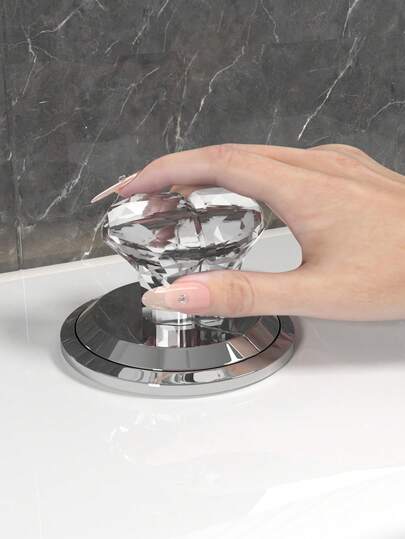 1 件装透明白/红心形马桶冲水按钮按压器 - 加长型马桶水箱冲水器，长指甲女性必备工具