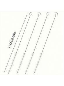 1/3/6件装金属吸管清洁刷 - 超长不锈钢刷，适用于清洁可重复使用的吸管、瓶子和管状物品 - 多色 - 查看 4