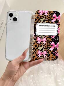 粉色豹纹翻盖手机壳，单件装，豹纹蝴蝶结设计，笔记本式双面保护，可折叠支架，解放双手，兼容 16/16PRO/16PLUS/16PROMAX/11/11pro/11promax/12/12pro/12promax/13/13pro/13promax/14/14plus/14pro/14promax/15/15plus/15pro/15promax/17/Air17pro/17promax，适合作为返校礼物送给朋友、同学、闺蜜，也可作为生日礼物或周年纪念礼物。 - 彩色 - 查看 6