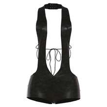 Women's Vacation Party Party Street Fashion Autumn And Winter New Sexy Hot Girl Deep V Backless Hanging Neck Solid Color Hip Jumpsuit Women's Clothing - 黑色 - 查看 8