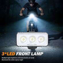1/2 đèn xe đạp rời, bền lâu, pin tích hợp dung lượng lớn, sạc Type-C, sử dụng kép như đèn pin khẩn cấp khi cắm trại/leo núi. - Đèn xe đạp - Xem 9