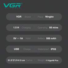 VGR IPX6 防水电动剃须刀，二合一数码显示可充电往复式电动剃须刀，最佳男士电动剃须刀，便携式剃须刀 V-361 - 彩色 - 查看 6