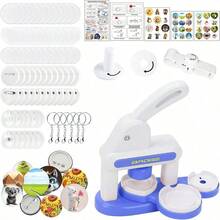 55mm (2.16 Inch) DIY Badge Making Machine, Portable Press Badge Punch Set, Includes 1 Round Cutter, 48 Pattern Papers And 48 Button Parts, Multi-Functional Creative Press Badge Punch Set, Children's Art Craft, Ideal For Christmas, Halloween DIY Set, Suitable For School Projects And Parties, No Installation Required (Some Color Patterns Random) - Multicolor - View 19