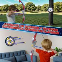 Juego De Arco Y Flecha para Niños, Juego De Tiro con Arco con Luz, Incluye 10 Flechas con Ventosa y Carcaj, Juguetes De Interior y Exterior Aptos para Que Jueguen Los Niños,40992618 - Bronce - Ver 6