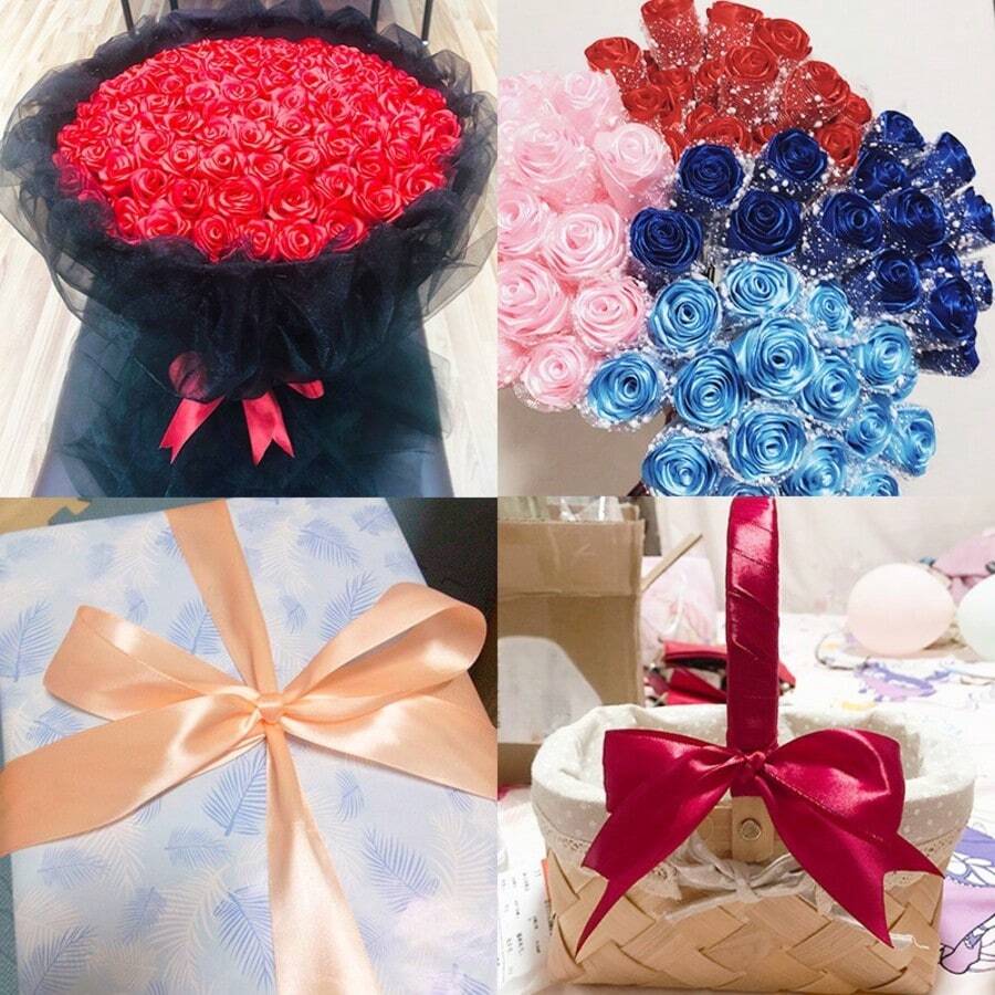 1卷，长22米，宽4厘米，适用于派对装饰、节日装饰、礼品盒/糖果盒/蛋糕盒包装和花卉造型，以增强节日气氛。 - 酒紅色 - 查看 1