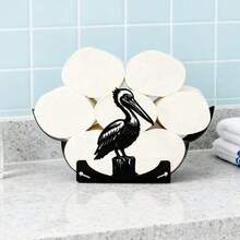 鹤形纸巾架，DIY装饰悬挂配件，适用于浴室、厨房和卧室。可伸缩、可折叠，是一款实用的家居装饰品。创意十足的卫生纸收纳架。 - 黑色 - 查看 3