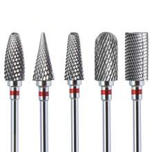 5pcs/Set Professional Nail Drill Bits, Tungsten Carbide, Red Multi-Specification, Hypoallergenic, High Safety, Suitable For Nail Salons, Foot And Hand Care - Blue - View 7