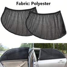 2pcs Car Front And Rear Window Sun Shade & Mosquito Net Cover, Suitable For Sedan