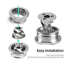 适用于HS-Plus新系列咖啡机的咖啡研磨机刀盘和刀片，可替换意式咖啡机刀盘刀片 - 銀色 - 查看 9