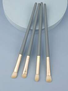 4 PCS Soft Synthetic Hairs Eye Makeup Brushes For Blending Eyebrow Eyeliner Eyeshadow (Lightblue) - Baby Blue - View 2