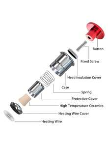 1个铝合金汽车弹出按钮点烟器插座，导弹发射按钮，通用12V电源插座仪表盘配件 - A - 查看 6