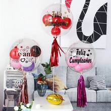 5/6/10张生日快乐气球贴纸，Feliz Cumpleanos，Boba Tea，Te Amo装饰贴纸，DIY字母贴纸，庆祝活动，西班牙生日派对用品 - 西語生日快樂 - 查看 5