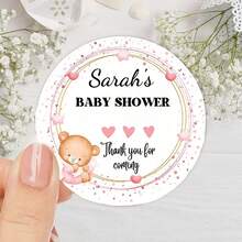 24/72/120pcs Personalized Teddy Bear Baptism Stickers, Sticker Labels, Party Favors Stickers, Gender Reveal Party Stickers, Teddy Bear Stickers, Customized Collection Stickers, Names, Teddy Bear Labels - Multicolor - View 1