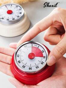 shoxil 1 chiếc đồng hồ bấm giờ nhà bếp kiểu cổ điển bằng thép không gỉ, có mặt sau từ tính, đếm ngược 60 phút và chuông báo lớn - Đồng hồ bấm giờ cơ học lý tưởng cho việc nấu ăn, làm việc văn phòng và học tập. - hẹn giờ - Xem 9