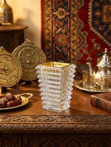 1pc Glass Aromatherapy Diffuser, Modern Stacked Texture Bakhoor Incense Burner, Suitable For Entryway Console Display, Exotic Cafe Decor, Cultural Events, Holiday Gifts, Wedding Reception Ambiance, Backyard Gatherings, Home Leisure Area - Multicolor - View 8