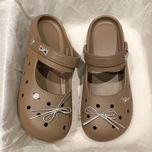 Sandal Rumah Dalam Ruangan INS Serbaguna Terbaru untuk Wanita, Sandal Selop Lucu yang Nyaman untuk Perjalanan Luar Ruangan - Warna coklat - View 2