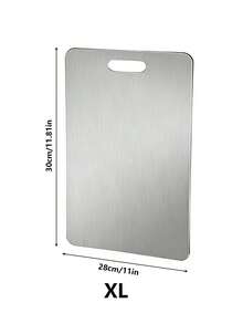 1pc High-Quality Double-Sided Stainless Steel Cutting Board - Reinforced Durable, Anti-Mold, Suitable For Kitchen And Dining, Easy To Clean With Water, Hygienic - Silver - View 16