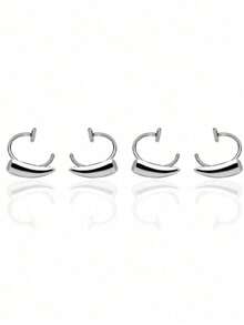 [1-Piece Stainless Steel Fangs Lip Ring]No-Piercing Clip-On Gothic Lip Jewelry For Vampire-Themed Parties, Halloween Costumes, Cosplay Events, Concerts, Night Out Dares, And Alternative Fashion Looks | Perfect Gift For Girlfriend, Wife, Best Friend, Sister, Or Daughter On Valentine's Day, Anniversaries, Birthdays, Or Graduations - 銀色 - 查看 11