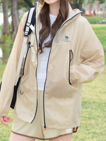 CAMEL CROWN 女士户外防紫外线夹克，防水、透气、吸湿排汗。适合春夏穿着。男女通用款。