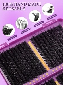 800640/621 621pcs D-Curl Synthetic Eyelash Set, Includes 10D+20D+30D+40D/50D+60D+80D+100D/80D+100D+120D+150D - Handmade, High-Quality D-Curl Synthetic Eyelashes, Natural Curl, Customizable Eyelash Set - Reusable, Lightweight And Easy To Use, Eyelash Extension, Natural Lashes, Large Eyelash Extension, Eyelash Set - D - View 7