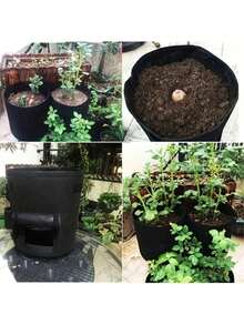 1pc Reusable Potato Grow Bag With Divider, For Growing Potatoes, With Harvest Window, Suitable For Planting Vegetables And Fruits, Available In Green And Black - Multicolor - View 3