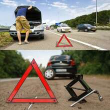 1 Reflective Emergency Car Safety Tripod, High Visibility Folding Warning Sign - Made Of Durable Plastic Material That Is Not Easily Damaged, With Clear Reflection For Day And Night Use. It Can Quickly Deploy Warnings In Case Of Roadside Faults Or Emergency Parking. - Triangular Warning Sign - View 5